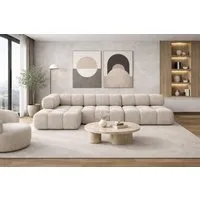 Kaiser Möbel Ecksofa L-form, Wohnlandschaft für Wohnzimmer, Bouclé-Stoff Abriamo, Selia, Ecksofa, Modernes L-Design,Weiche, abgerundete Formen,Trendiger Bouclé-Stoff