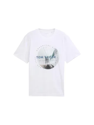 Tom Tailor - T-Shirt mit Foto-Print white - Gr. - S