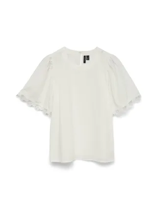 VERO MODA - VMSANA 2/4 TOP WVN Snow White - Gr. - L