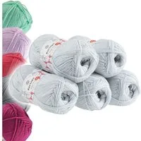 Kartopu 5 x 100g Strickgarn Kartopu BABY ONE Antipilling Babywolle Häkelwolle, 1250 m (Sparpaket), K992 hellgrau