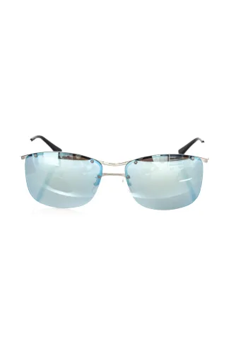 Frankie Morello Silberne Metallic Herren-Sonnenbrille