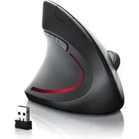 CSL Vertikal Mouse, optischer Sensor, kabellos mit Funk, Linkshänder ergonomische Maus (Funk, 2,4 GHz wireless Vertikalmaus, Vorbeugung von Mausarm Tennisarm)