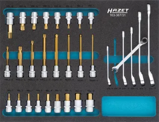 HAZET Steckschlüssel-Satz Einlage 31-teilig - 163-367/31