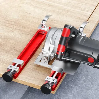 1pcs Adjustable Circular Saw Guide Rail Aluminum Alloy Cutting Track With Two-Way Locking Clamp One-Button Positioning T