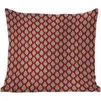 MuchoWow Dekokissen Schick - Muster - Rot - Weiß, Kissenbezüge, Kissenhülle, Kissen, Outdoor, 40x40 cm