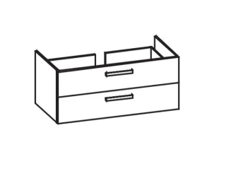 Artiqua 411 Waschtischunterschrank für P3 Comforts 233212 Anthrazit Glanz, 411-WU2L-D61-7065-51 411-WU2L-D61-7065-51
