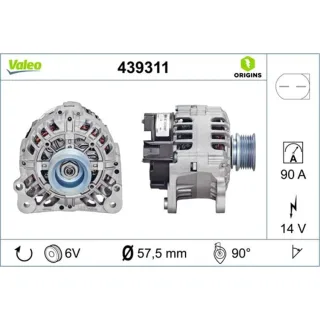 Valeo Lichtmaschine 90A Audi Seat Skoda VW 439311