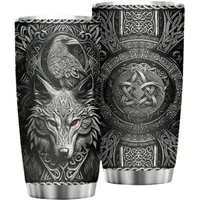 Venicce Love Thermobecher Kaffeebecher, Wikinger-Geschenke für Männer Geburtstag, 1-tlg., Edelstahl, 6h heiß, 12h kalt - Vikings Valhalla
