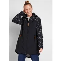 bonprix Softshelljacke mit Kapuze, mit Teddyfell, mit Stehkragen, ausgestellte Passform