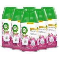 Air Wick Raumduft Freshmatic Max Nachfüller Seide und Lilienfrische 6 x 250ml (Vorratspack, 6-St., Automatisches Duftspray), mit ätherischen Ölen