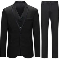 Allthemen Anzug (3 tlg) Slim Fit Elegante Anzüge mit Spitzen Revers