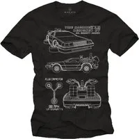 MAKAYA Print-Shirt Herren Vintage Film Motiv Zukunft Future Aufdruck Funny Retro Kult mit Druck