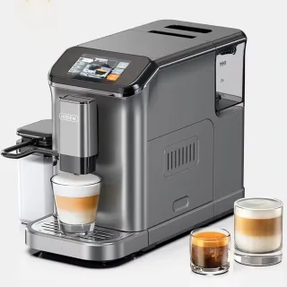 [EU Direct] HiBREW H16 Fully Automatic Espresso Machine Cappuccino Milk System 6 Coffee Varieties Intuitive Touch Displa