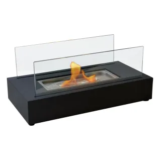 Purline Bioethanol-Kamin, Schwarz, Glas, 35x15x18 cm, Kleinmöbel, Kamine & Zubehör, Kaminöfen