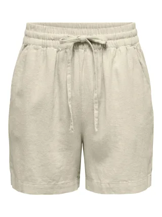 JDY - JDYSAY HW LINEN STRING SHORTS WVN NOOS Oatmeal - Gr. - L