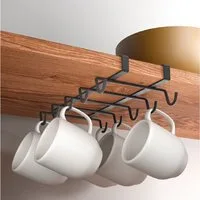 Metaltex Becherhalter MyMug Tassenhalter Hängehalter, (1-St), für bis zu 10 Tassen / Becher - zum Einhängen unter Schrankregal