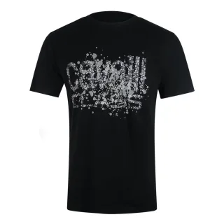 Cavalli Class - Schwarzes T-shirt Mit Gesprühtem Logo