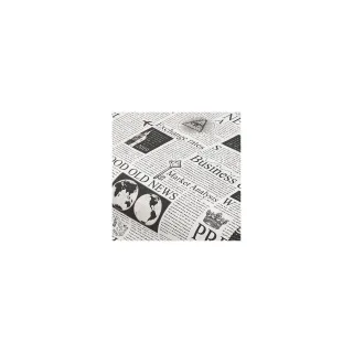 Baumwollstoff-Digitaldruck "Zeitung", Serie Ria, schwarz/weiß