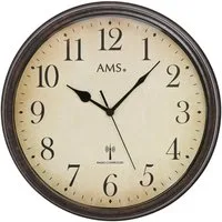 AMS Funkwanduhr F5962 (Quarz,Metall,Glas,Wohnzimmer,Esszimmer,Küche,Arbeitszimmer,Büro,Flur)