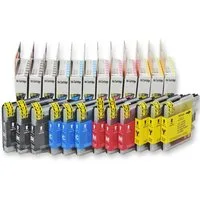 Kompatibel Brother LC-980, LC-1100 Multipack 12-Farben (3x Schwarz, Tintenpatrone (Spar-Set, CW)