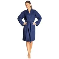Vossen Unisex-Bademantel Rom, ideal für Sauna & Spa, Hotelbademantel, Morgenmantel, Kurzform, Waffelpiqué, Kimono-Kragen, Gürtel, für Damen & Herren, Waffelpiqué-Struktur, in leichter Qualität