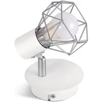 ZMH Deckenleuchte Deckenstrahler Vintage Wandspot - E14 Verstellbare 350° Retro, OHNE Leuchtmittel, LED fest integriert, Schwarz/Weiß