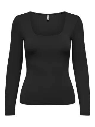 ONLY - ONLEA L/S 2-WAY DEEP NECK TOP JRS NOOS Black - Gr. - XS