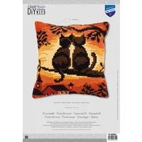 Vervaco Kreativset Vervaco PN-0008662 Kreuzstichkissen Motiv Katzen, (Set, Vervaco embroidery Kit), Made in Europe