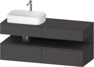 Duravit Qatego Konsolenwaschtischunterbau wandhängend Graphit Matt 1400x550x600 mm - QA4765049490010 QA4765049490010