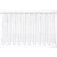 Gardinen Kranzusch Scheibengardine Strukturvoile mit Linien-Stickerei (1 St), Stangendurchzug, transparent, Stablöcher,transparent,verschiedene Höhen, Breiten