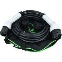 vhbw Typ 2 Ladekabel 11 kW 3-phasig für Elektroauto / Plug-in-Hybrid Autoladekabel, (1000.0 cm), Gummischutzkappe