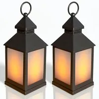 EAXUS LED Laterne Sturmlaterne mit Flammeneffekt Kerze - Wohnzimmer & Garten, Täuschend echter Flackereffekt, LED fest integriert, Warmweiß, Flackerndes Windlicht mit Milchglas-Optik