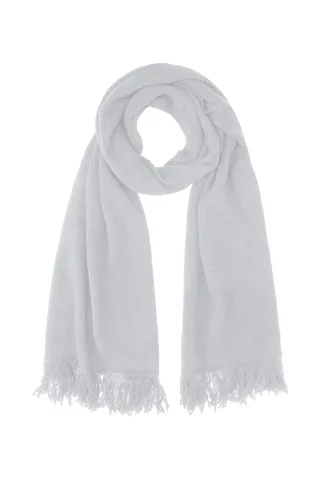 Rich & Royal - Knitted Scarf with Fringe Edge grey melangé - Gr. - 1