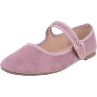 Ital-Design Elegante Flats mit Riemen für Damen – ideal für Alltag Schnürpumps (91554676) Blockabsatz Riemchenballerinas in Lila
