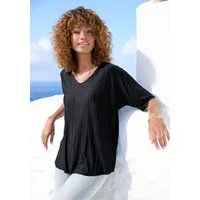 LASCANA Plisseeshirt aus schimmernder Ware