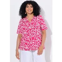 Ulla Popken T-Shirt T-Shirt A-Linie V-Ausschnitt Halbarm