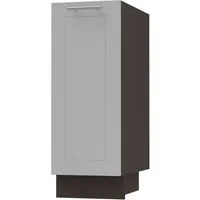 Feldmann-Wohnen Unterschrank Kvantum (Tür, Korbauszug, Schienensystem, Soft-Close-Funktion, 1-St., Fronten mit dekorativen Fräsungen und leicht abgerundeten Ecken) 30x50x82cm mit Korbauszug lava - dust grey matt (Q-D1D/30/cargo)