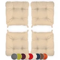 sunnypillow Stuhlkissen 4er Set Stuhlkissen mit Klettverschluss Maße: 40/35x40x8cm