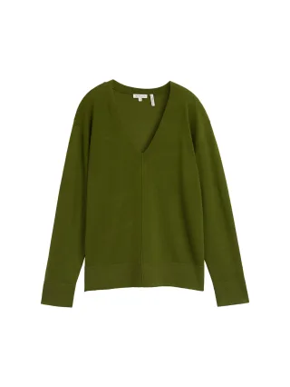 Tom Tailor - Strickpullover mit V-Ausschnitt deep ivy green - Gr. - XXL