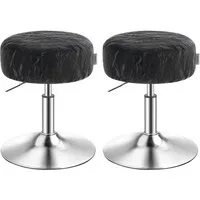 VASAGLE Barhocker Schminkhocker, Drehhocker, für Schlafzimmer (2 St), Schminkstuhl, Sitzhocker 360° drehbar, PU, dicke Polsterung