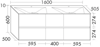 Burgbad Mineralguss Waschtisch-Set rc40 Nussbaum Cognac/Alpinweiss, SGKI160F4609C0001 SGKI160F4609C0001
