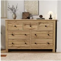 Merax Sideboard mit 7 Schubladen, Buffet Aufbewahrungsschrank Schrank (1 St), Kommode mit großem Stauraum, 152x40x89cm