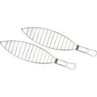 Grillfürst Grillguthalter Grillfürst Fischhalter / Fischbräter Edelstahl 2er Set