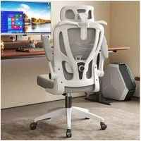 POPOLIC Bürostuhl Verstellbarer Netz-Gamingstuhl mit Kopf-/Lordosenstütze für Büro Home