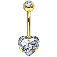 Taffstyle Bauchnabelpiercing Bauchpiercing Banane Chirurgenstahl Kristall Herz, Bauchnabelpiercing Bauch Bauchnabel Banane Stecker Anhänger