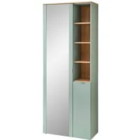 Innostyle Garderobenschrank BARI Garderobenschrank mit Spiegel, BxHxT 78x202x38 cm (1-St) 2 türig, 10 Fächer, Softclose, ABS Kantenschutz, Kleiderstange