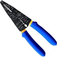 S&R Abmantelungszange Multi-Tool Kabel-Abisolierer, Cutter, Crimper 210 mm mit Ergo-Griff, 1-tlg., Crimpzange Abisolierwerkzeug Entmanteler