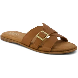 TOMS Sol Leder Damen Sandalen in Brown Sugar