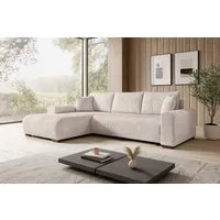 storez24 Ecksofa Ellen, mit Bettkasten und Schlaffunktion, Cordstoff, L-Form, bequem