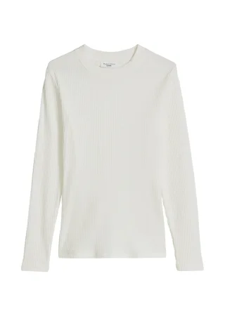 Marc OPolo DENIM - Longsleeve slim Silky White - Gr. - XS